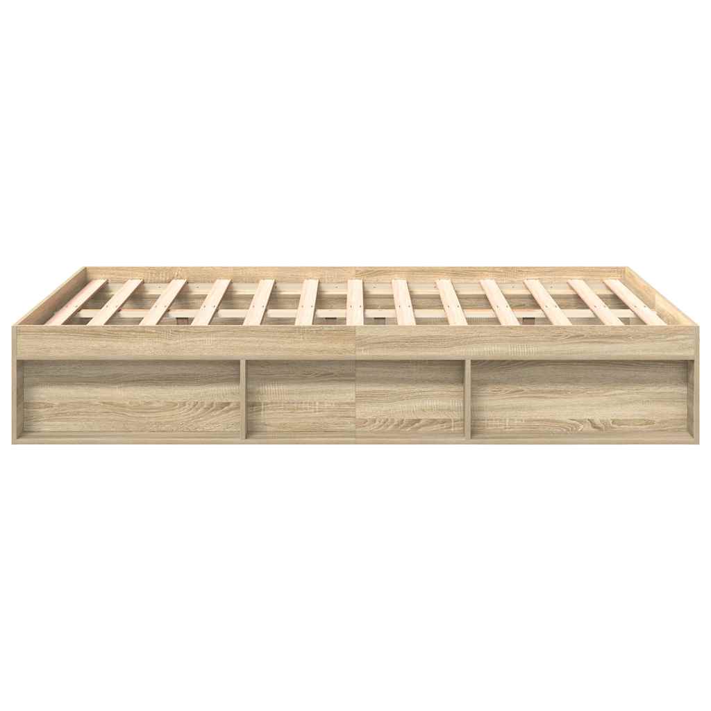 Bed Frame without Mattress Sonoma Oak 160x200 cm