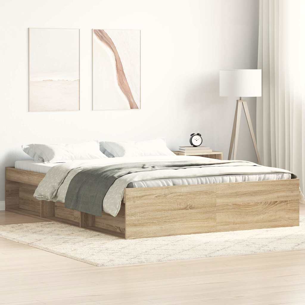 Bed Frame without Mattress Sonoma Oak 160x200 cm