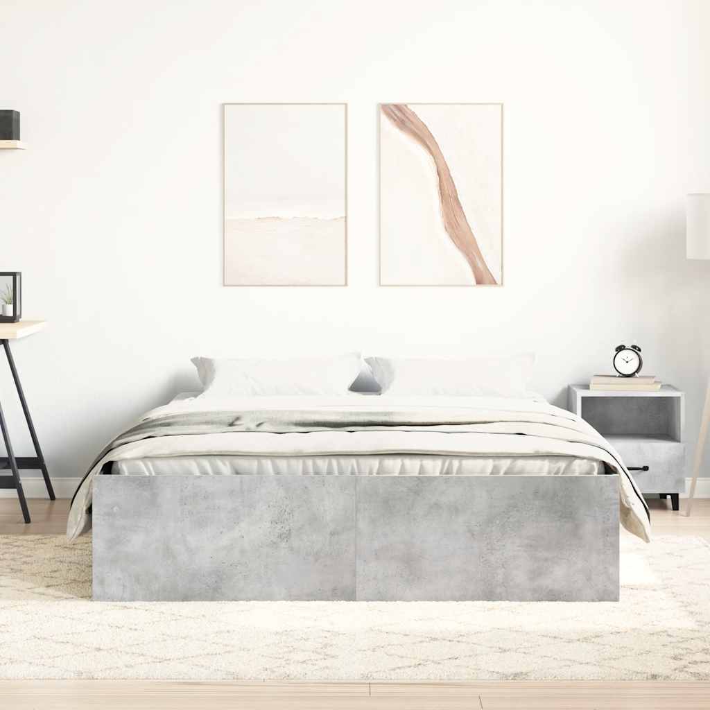 Bed Frame without Mattress Concrete Grey 160x200 cm
