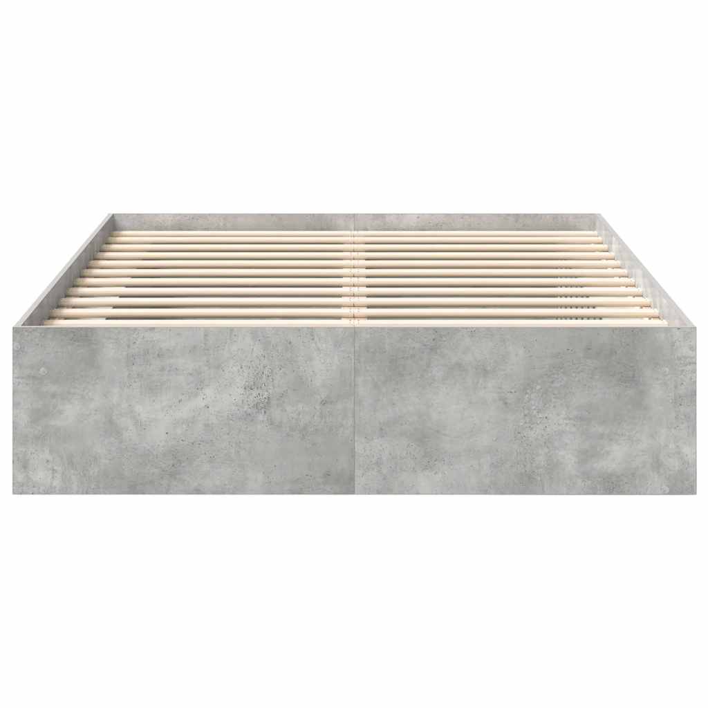 Bed Frame without Mattress Concrete Grey 160x200 cm