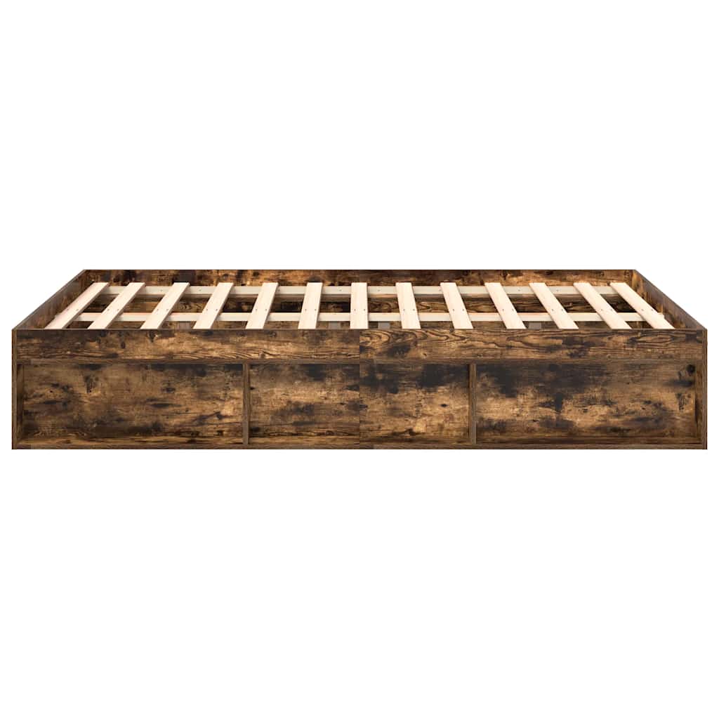 Bed Frame without Mattress Smoked Oak 160x200 cm