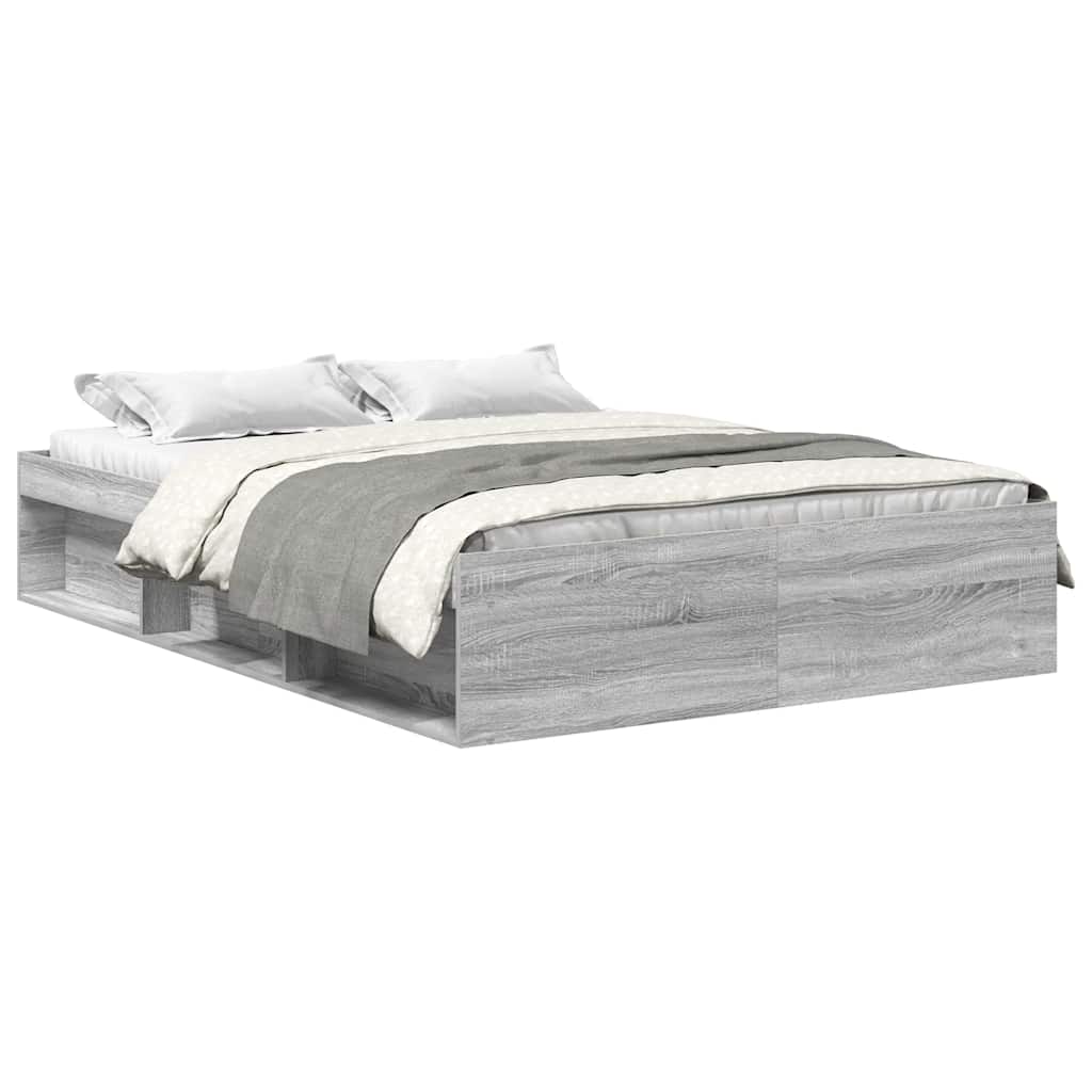 Bed Frame without Mattress Grey Sonoma 160x200 cm