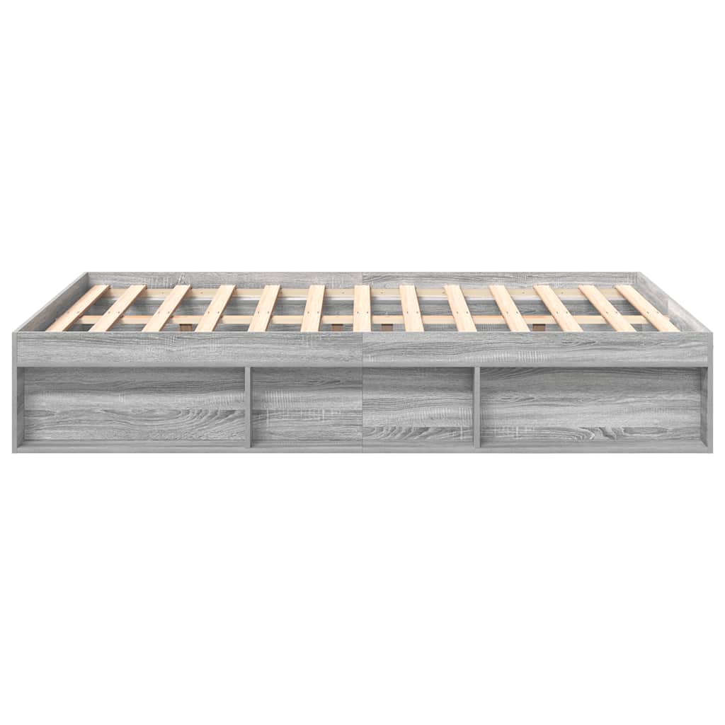 Bed Frame without Mattress Grey Sonoma 160x200 cm