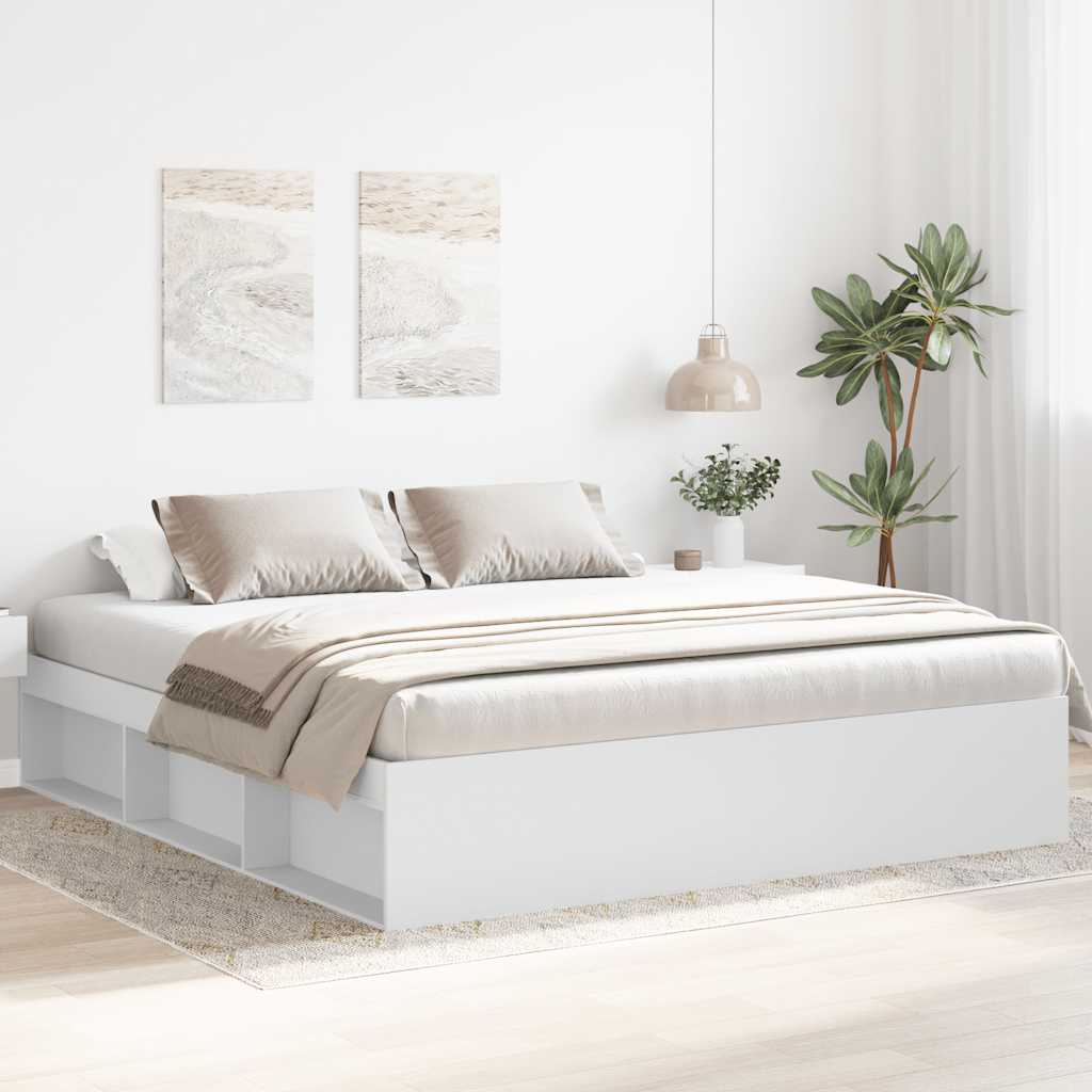 Bed Frame without Mattress White 180x200 cm Super King Super King Size