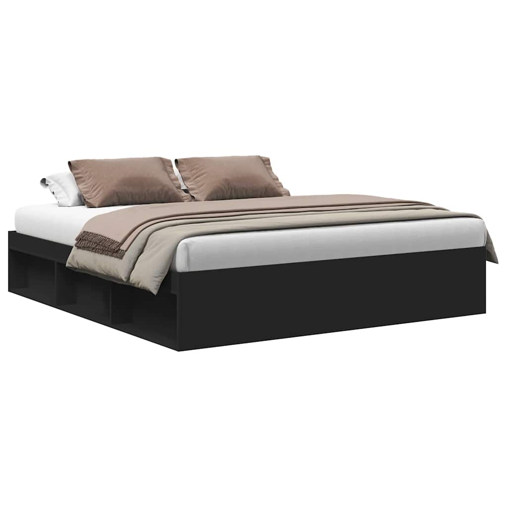 Bed Frame without Mattress Black 180x200 cm Super King Super King Size
