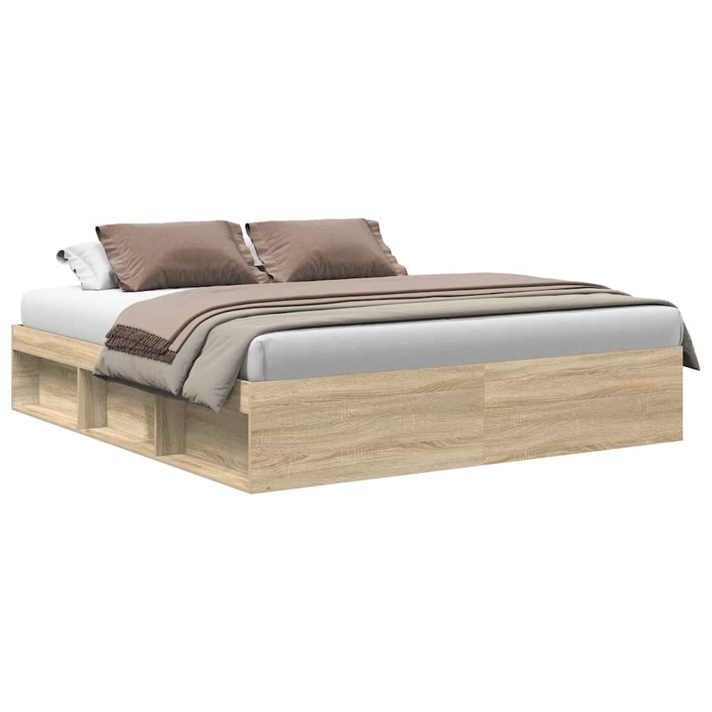 Bed Frame without Mattress Sonoma Oak 180x200 cm Super King Super King Size