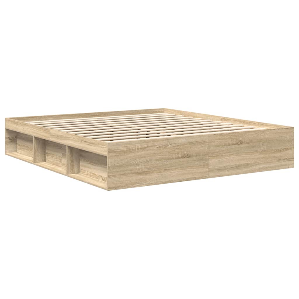 Bed Frame without Mattress Sonoma Oak 180x200 cm Super King Super King Size