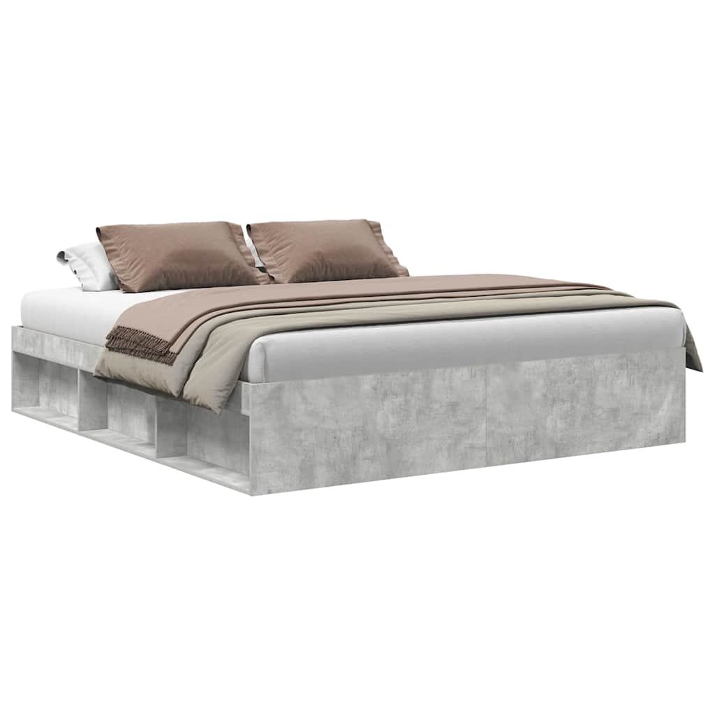 Bed Frame without Mattress Concrete Grey 180x200 cm Super King Super King Size