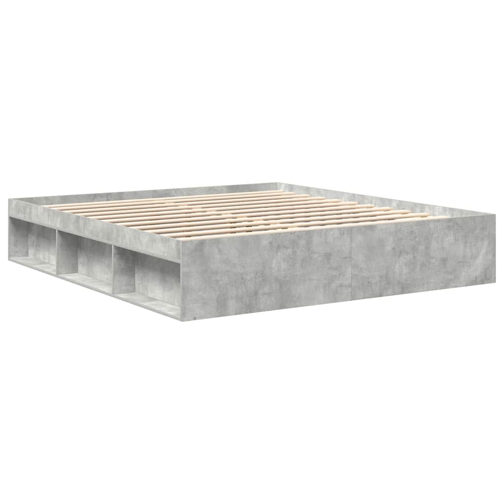 Bed Frame without Mattress Concrete Grey 180x200 cm Super King Super King Size