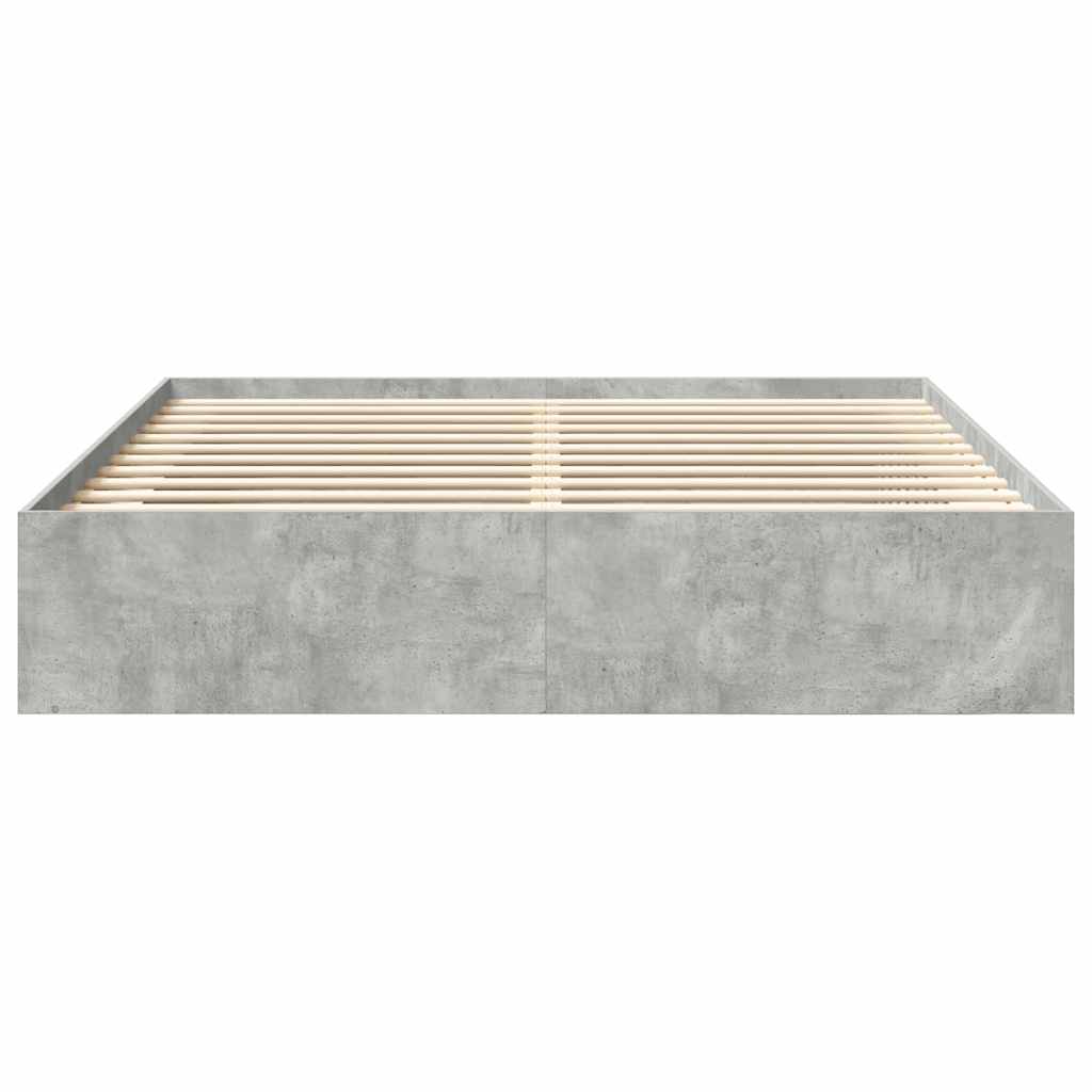 Bed Frame without Mattress Concrete Grey 180x200 cm Super King Super King Size