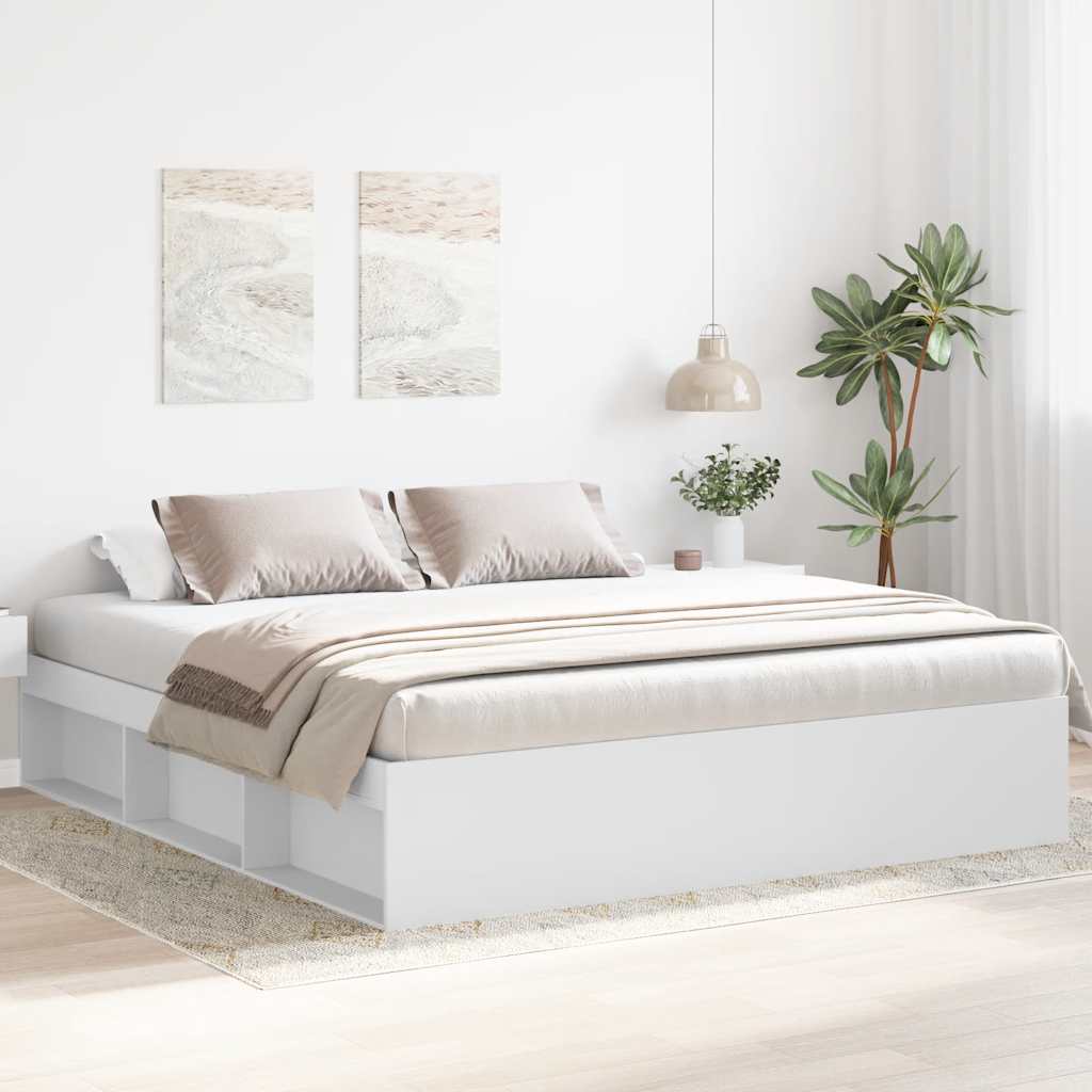 Bed Frame without Mattress White 200x200 cm