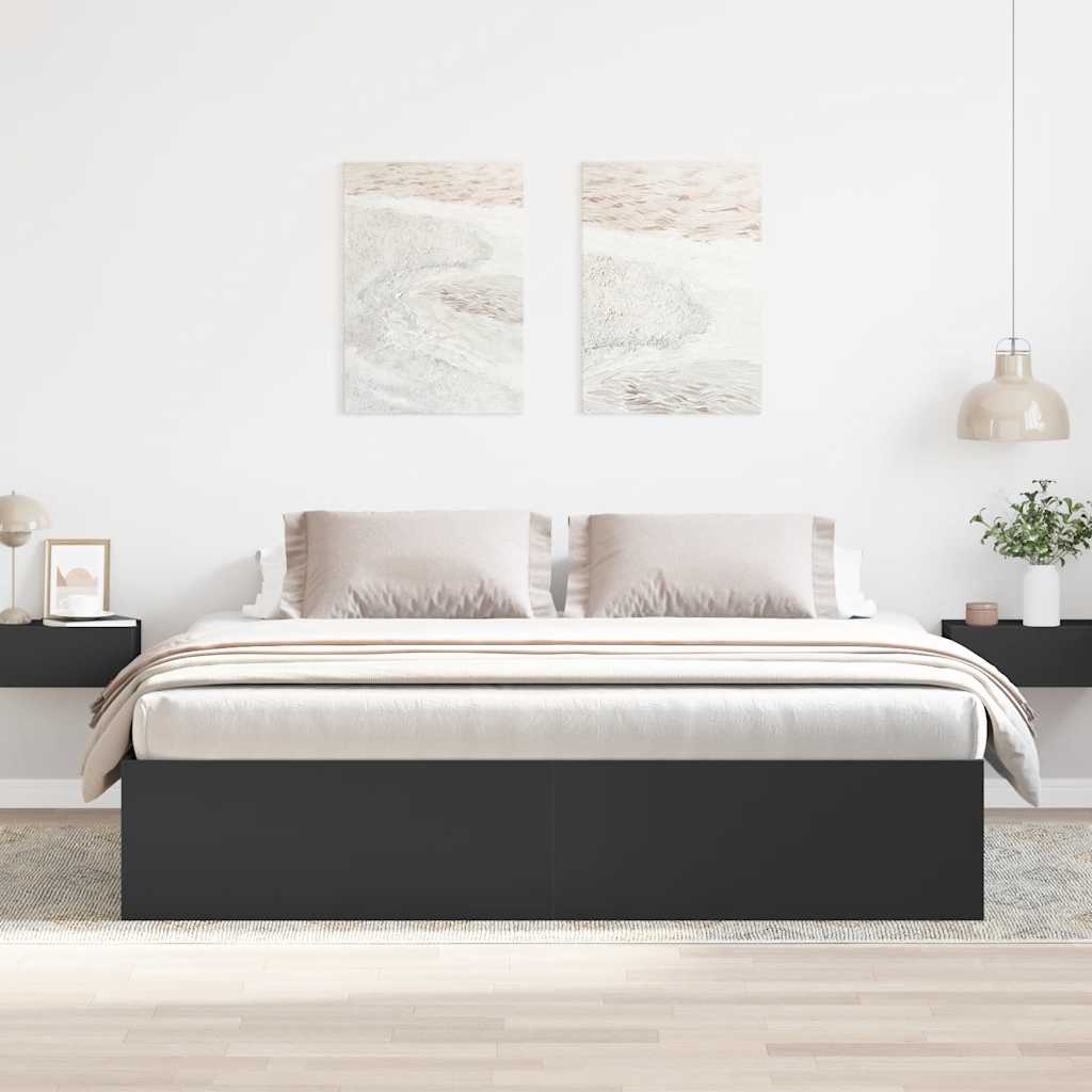 Bed Frame without Mattress Black 200x200 cm