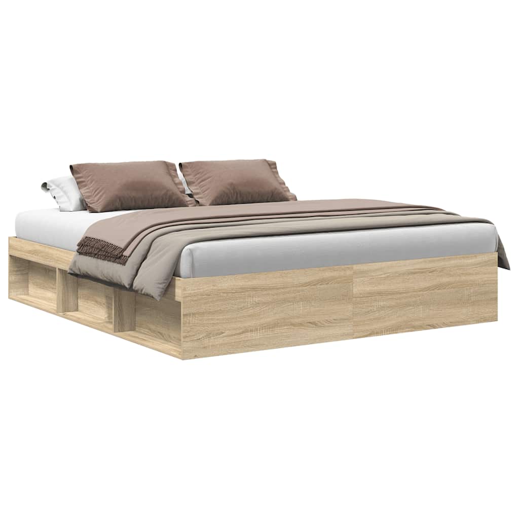 Bed Frame without Mattress Sonoma Oak 200x200 cm