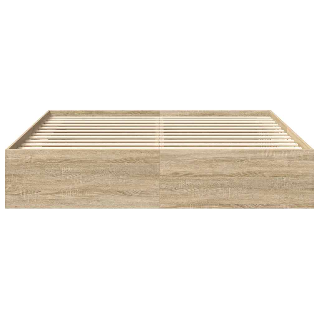 Bed Frame without Mattress Sonoma Oak 200x200 cm