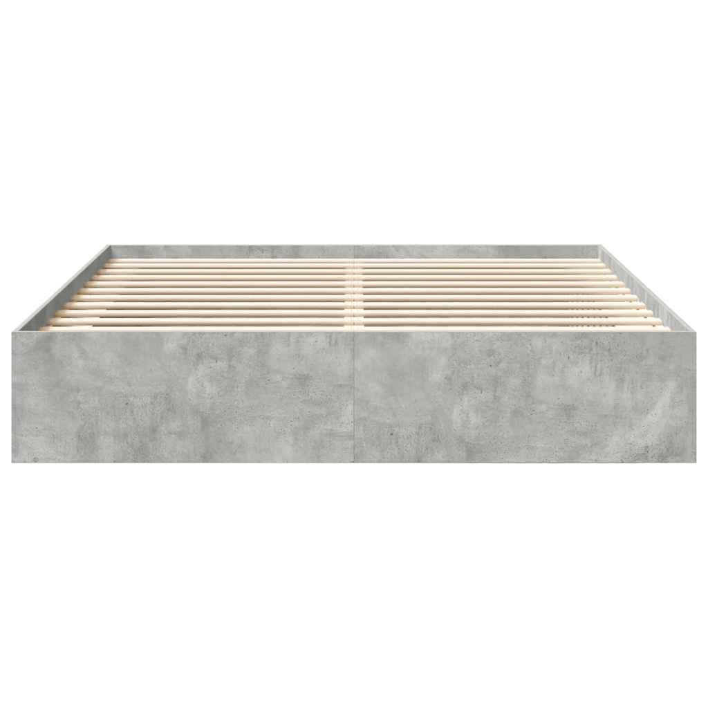 Bed Frame without Mattress Concrete Grey 200x200 cm