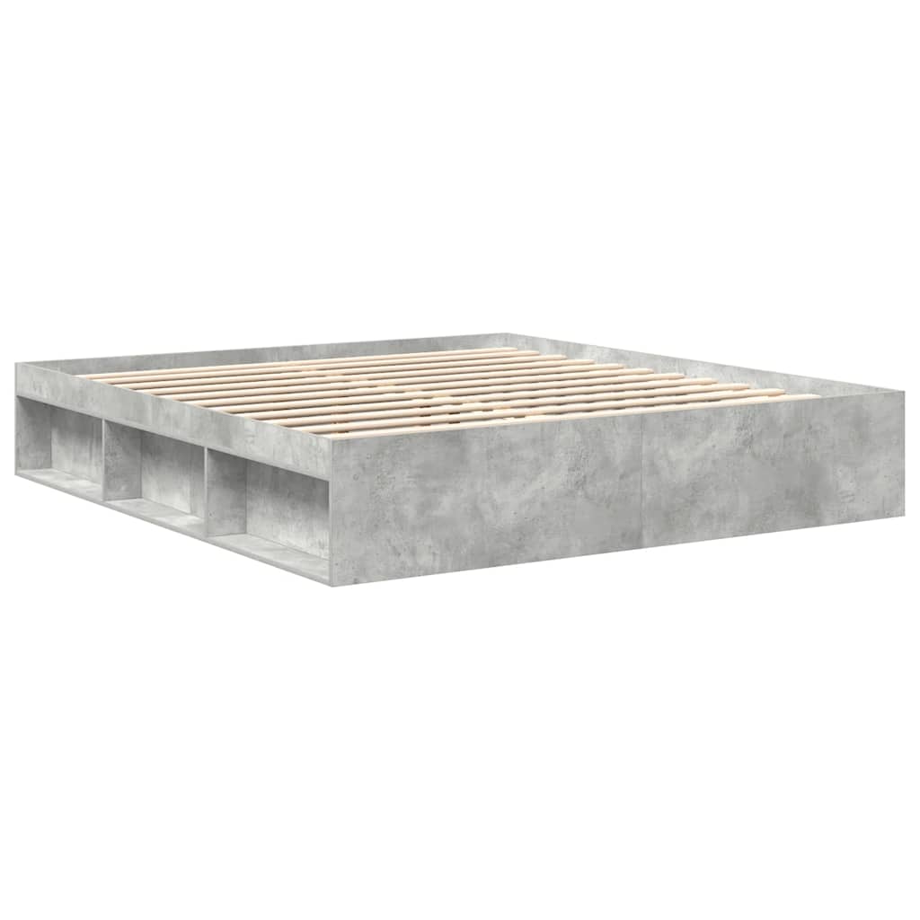 Bed Frame without Mattress Concrete Grey 200x200 cm