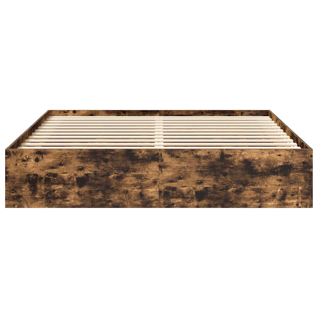 Bed Frame without Mattress Smoked Oak 200x200 cm