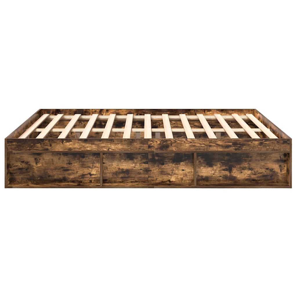 Bed Frame without Mattress Smoked Oak 200x200 cm