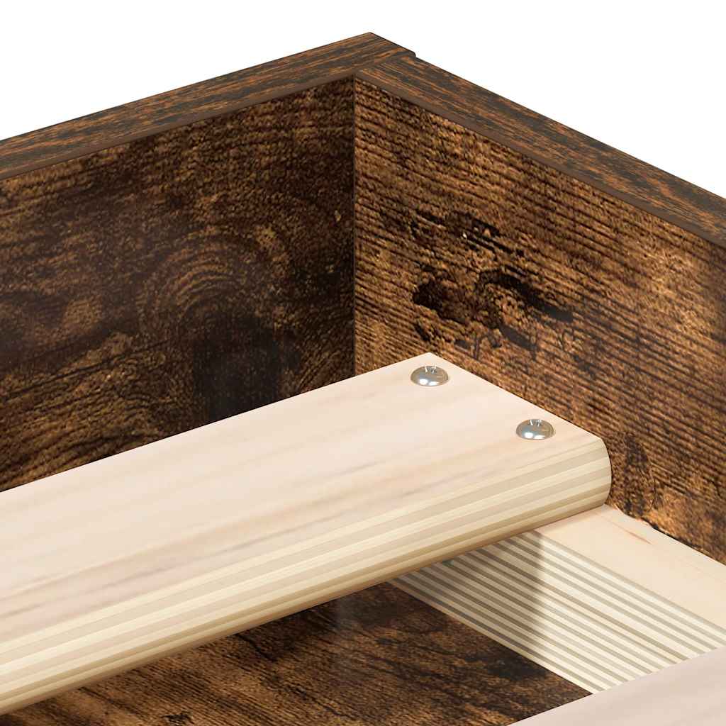 Bed Frame without Mattress Smoked Oak 200x200 cm