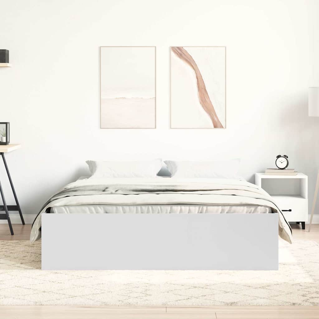 Bed Frame without Mattress White 120x190 cm Small Double Small Double