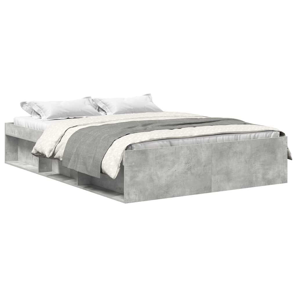 Bed Frame without Mattress Concrete Grey 120x190 cm Small Double Small Double