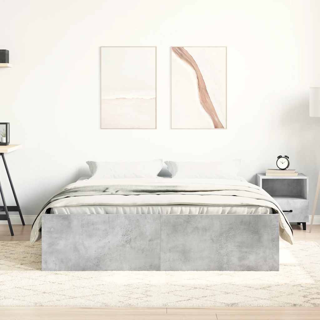 Bed Frame without Mattress Concrete Grey 120x190 cm Small Double Small Double