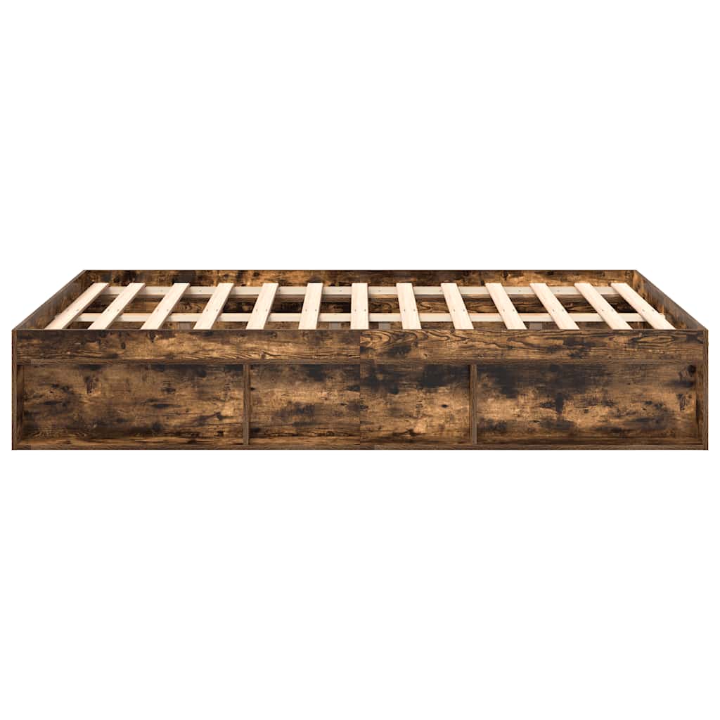 Bed Frame without Mattress Smoked Oak 120x190 cm Small Double Small Double