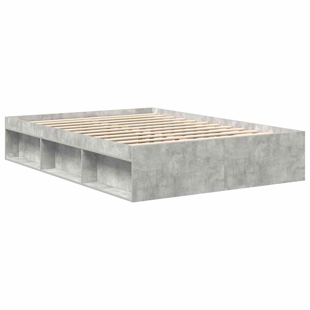 Bed Frame without Mattress Concrete Grey 140x190 cm