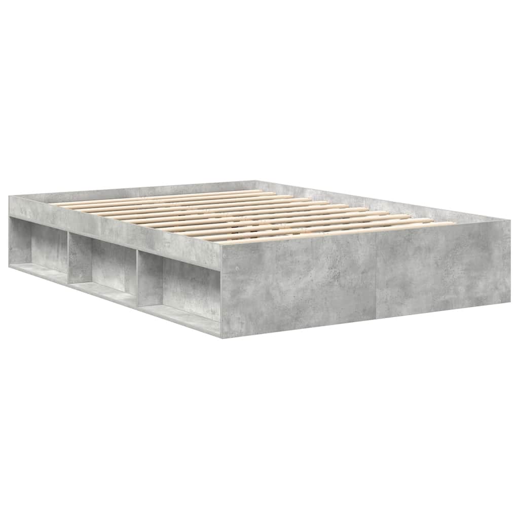 Bed Frame without Mattress Concrete Grey 140x190 cm