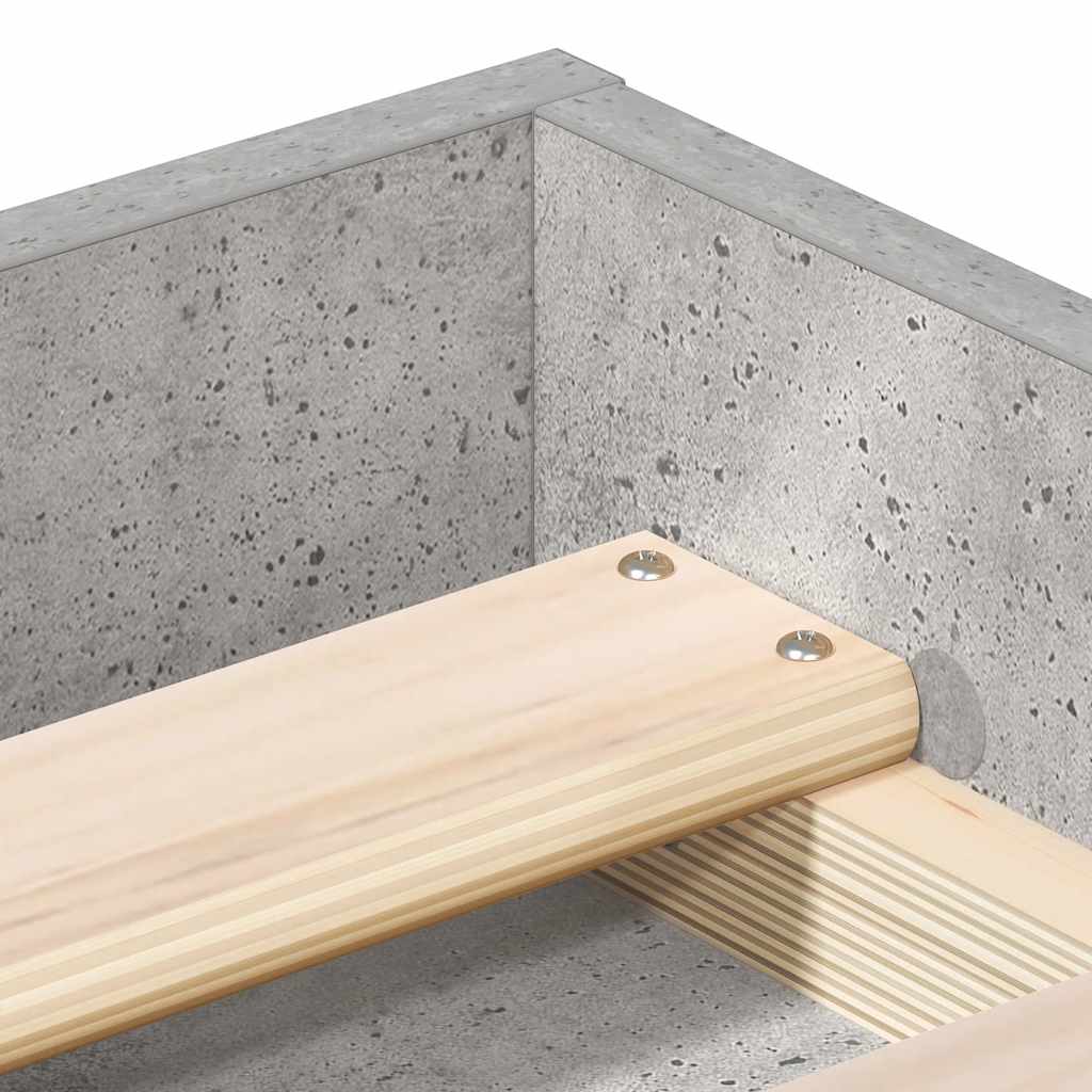 Bed Frame without Mattress Concrete Grey 140x190 cm