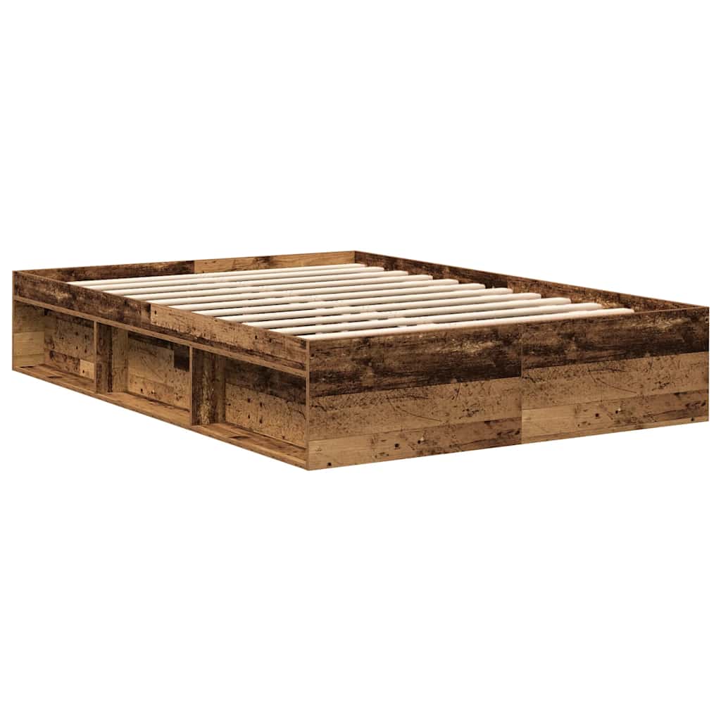 Bed Frame without Mattress Smoked Oak 140x190 cm