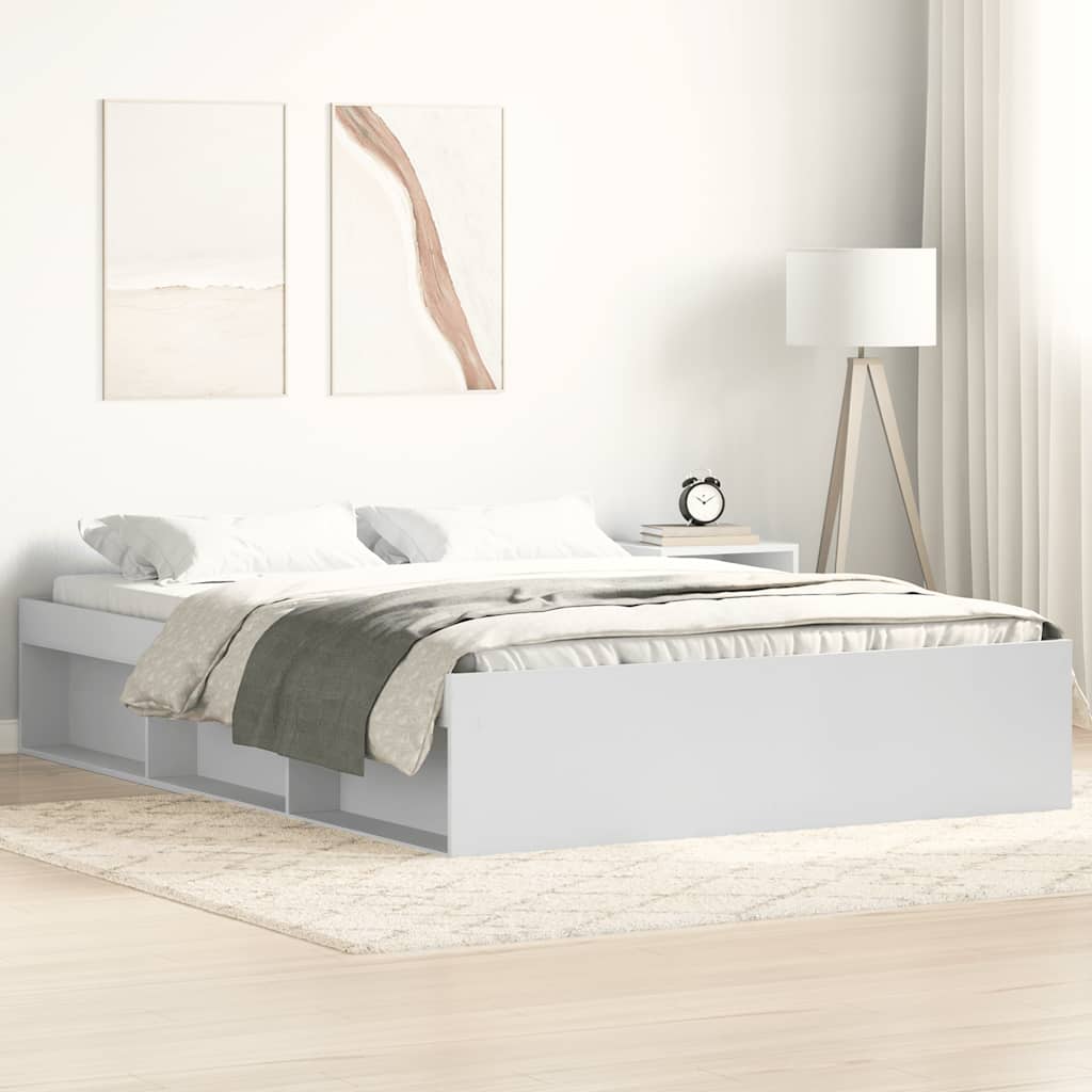 Bed Frame without Mattress White 135x190 cm Double Double