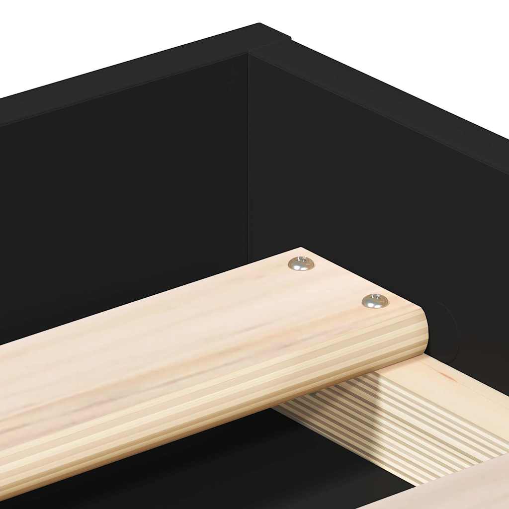 Bed Frame without Mattress Black 135x190 cm Double Double