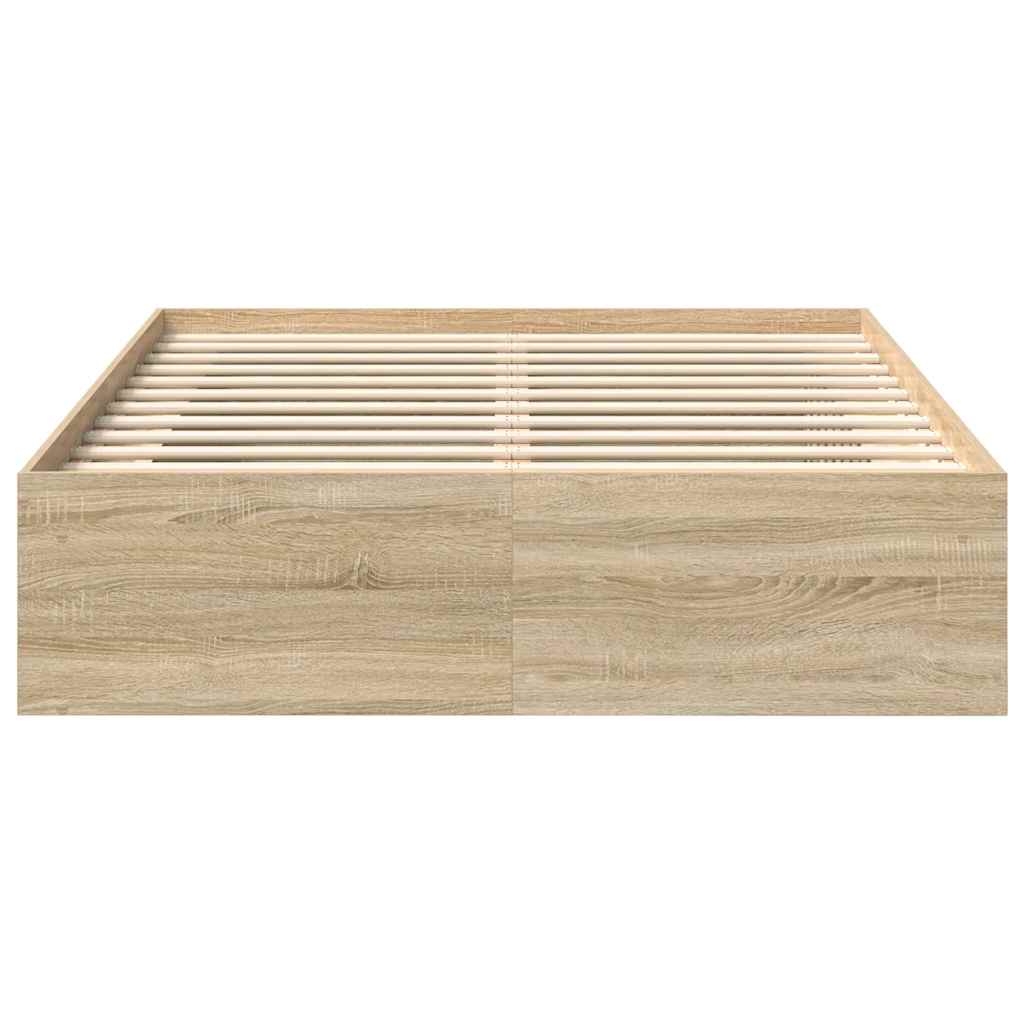 Bed Frame without Mattress Sonoma Oak 135x190 cm Double Double