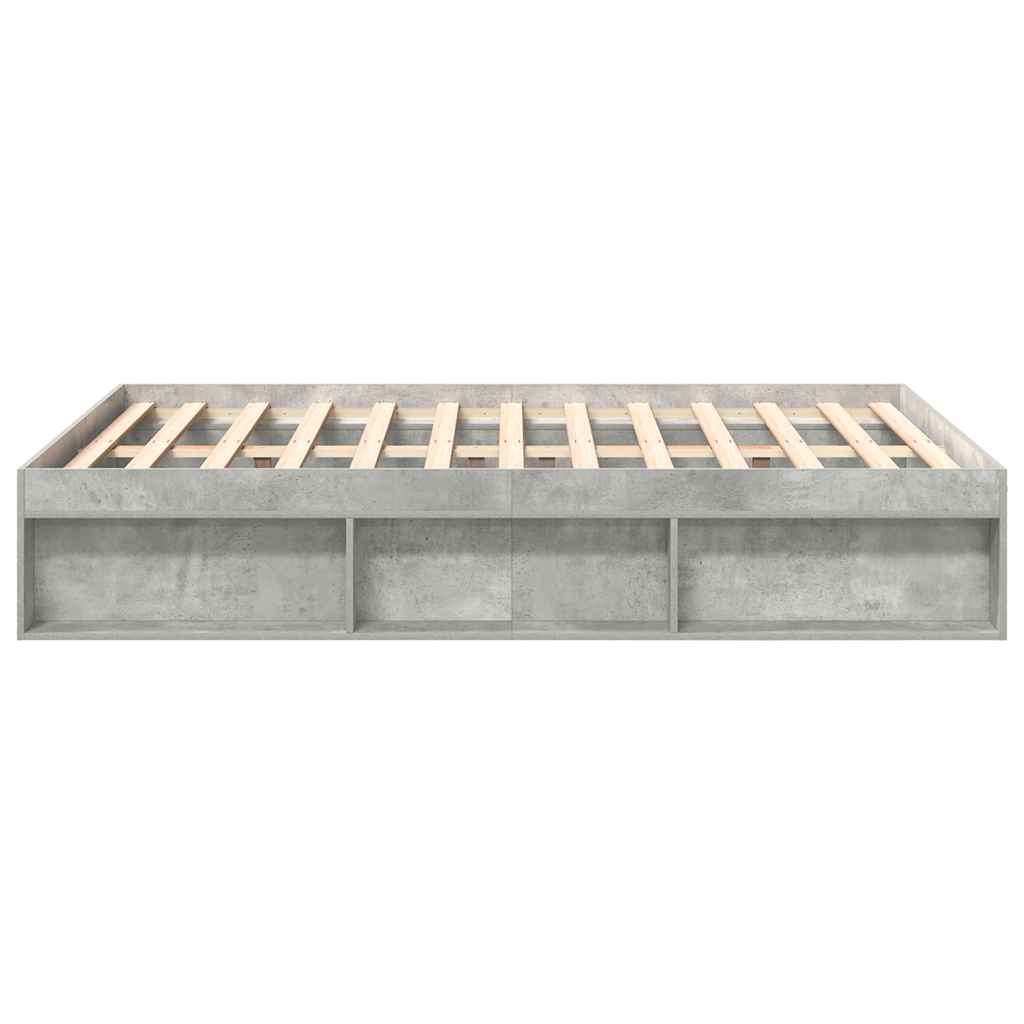 Bed Frame without Mattress Concrete Grey 135x190 cm Double Double