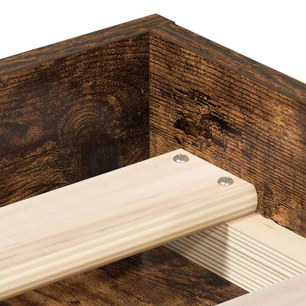 Bed Frame without Mattress Smoked Oak 135x190 cm Double Double