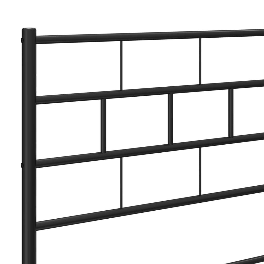 Metal Bed Frame without Mattress with Headboard Black 120x200cm