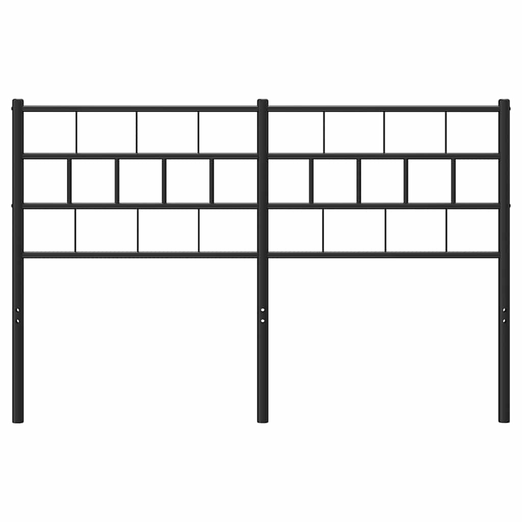 Metal Headboard Black 135 cm
