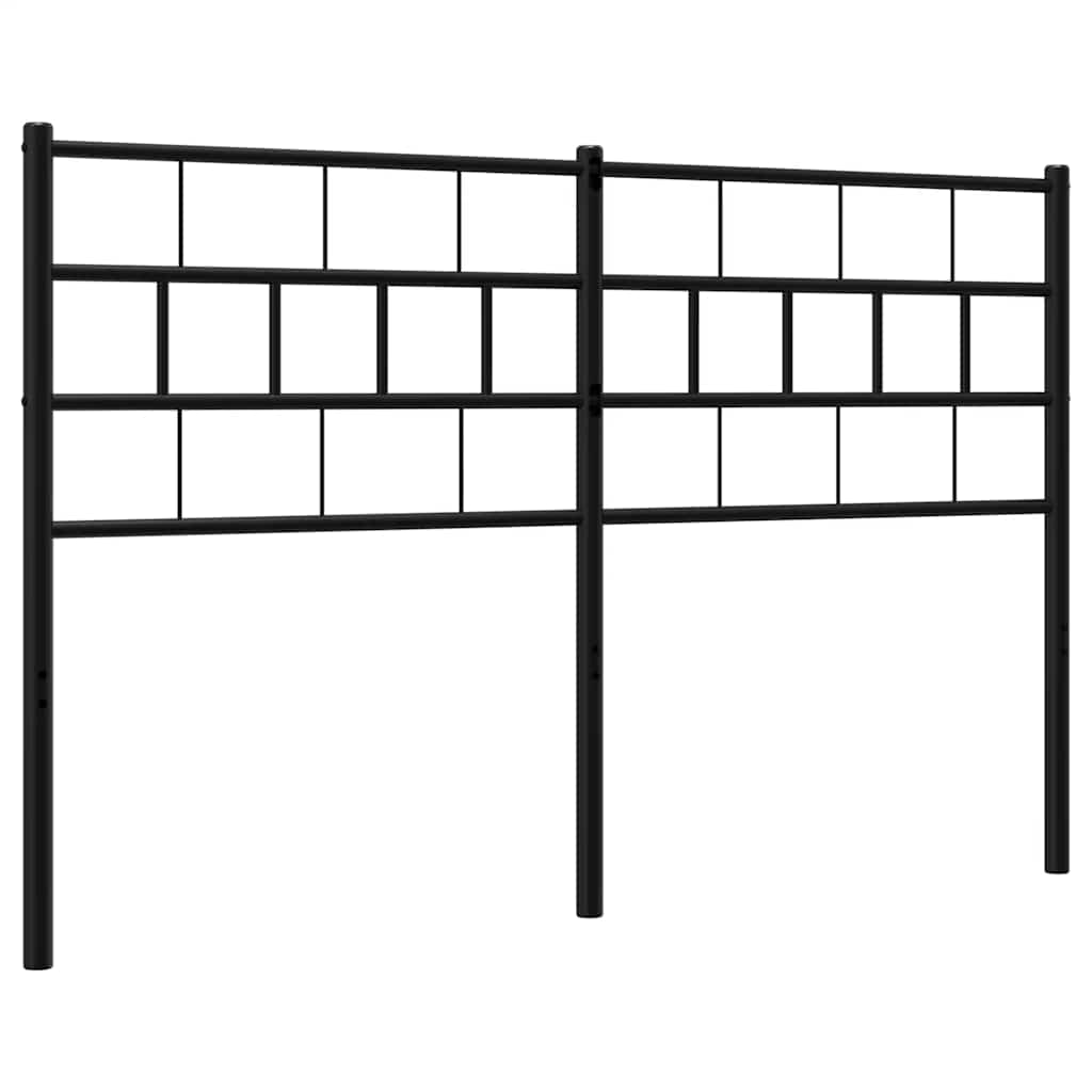 Metal Headboard Black 135 cm
