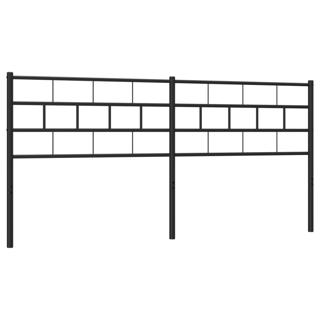 Metal Headboard Black 160 cm