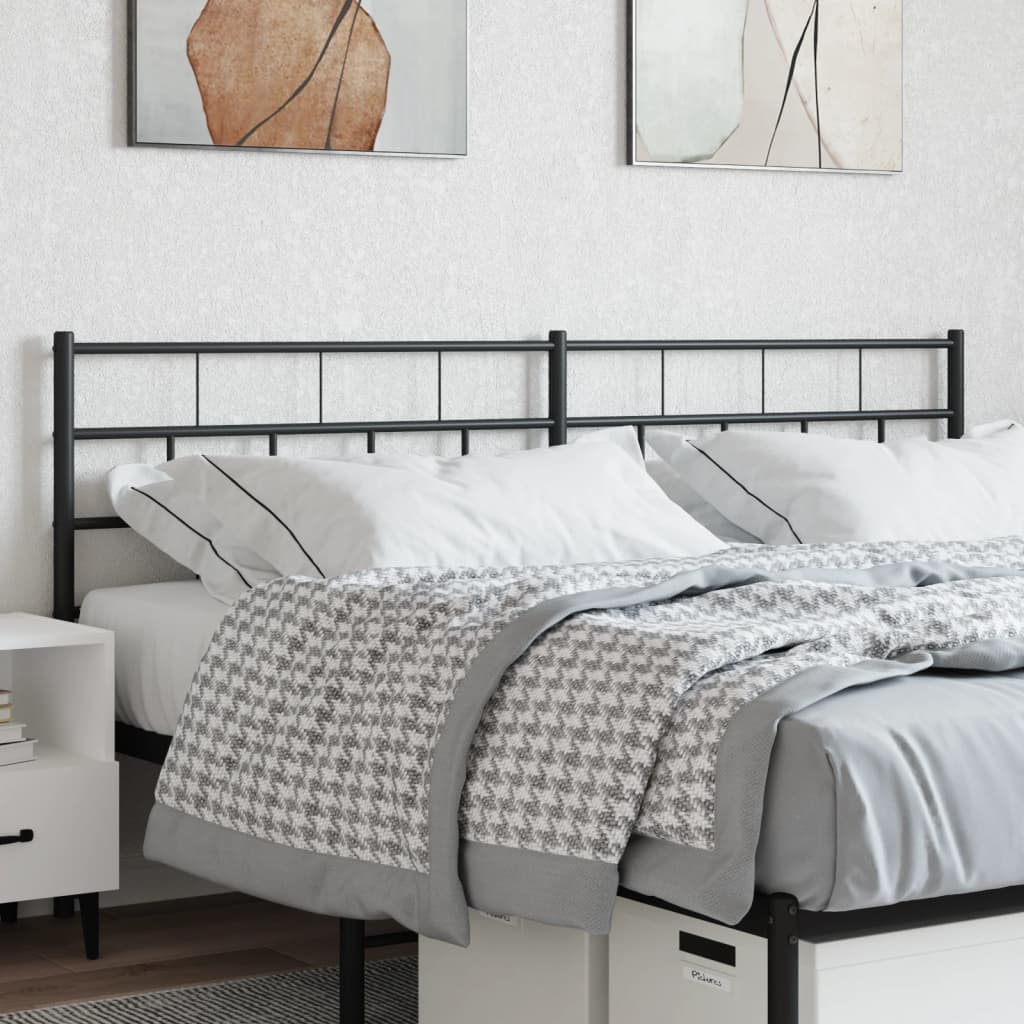 Metal Headboard Black 160 cm