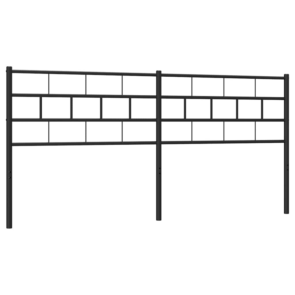 Metal Headboard Black 180 cm