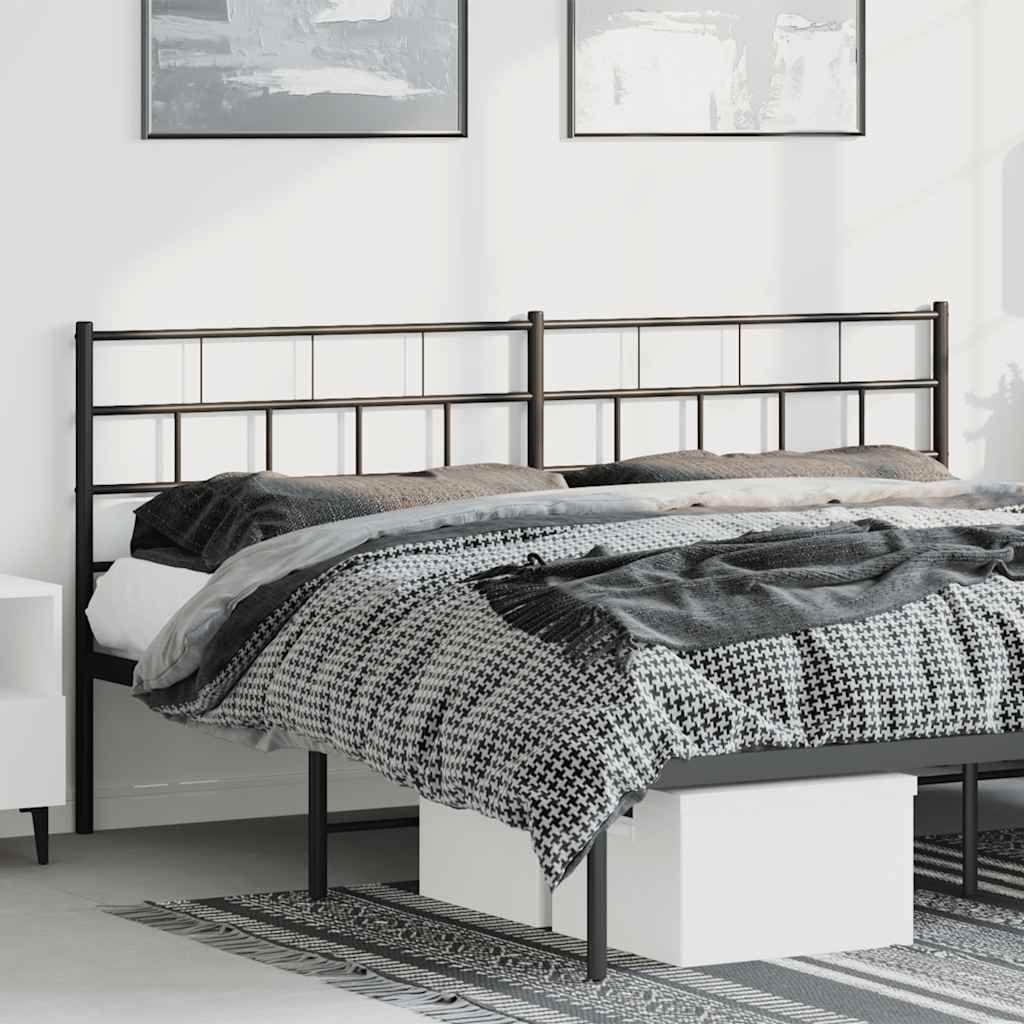 Metal Headboard Black 180 cm