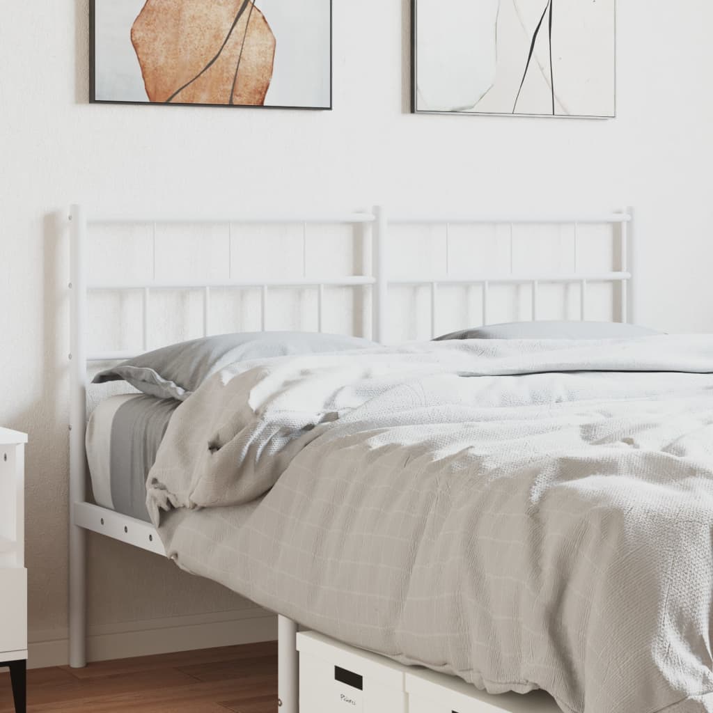 Metal Headboard White 120 cm