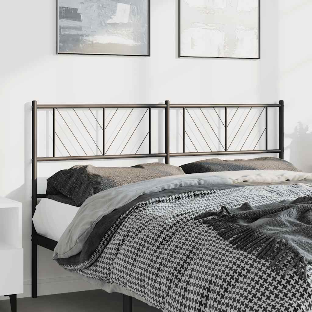 Metal Headboard Black 150 cm
