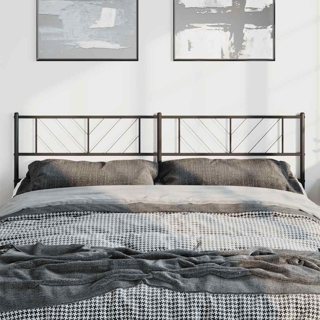 Metal Headboard Black 193 cm