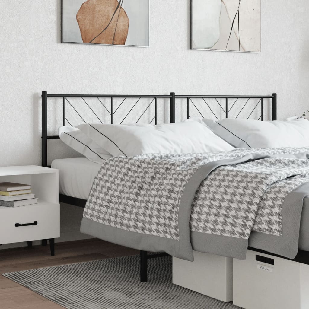 Metal Headboard Black 200 cm