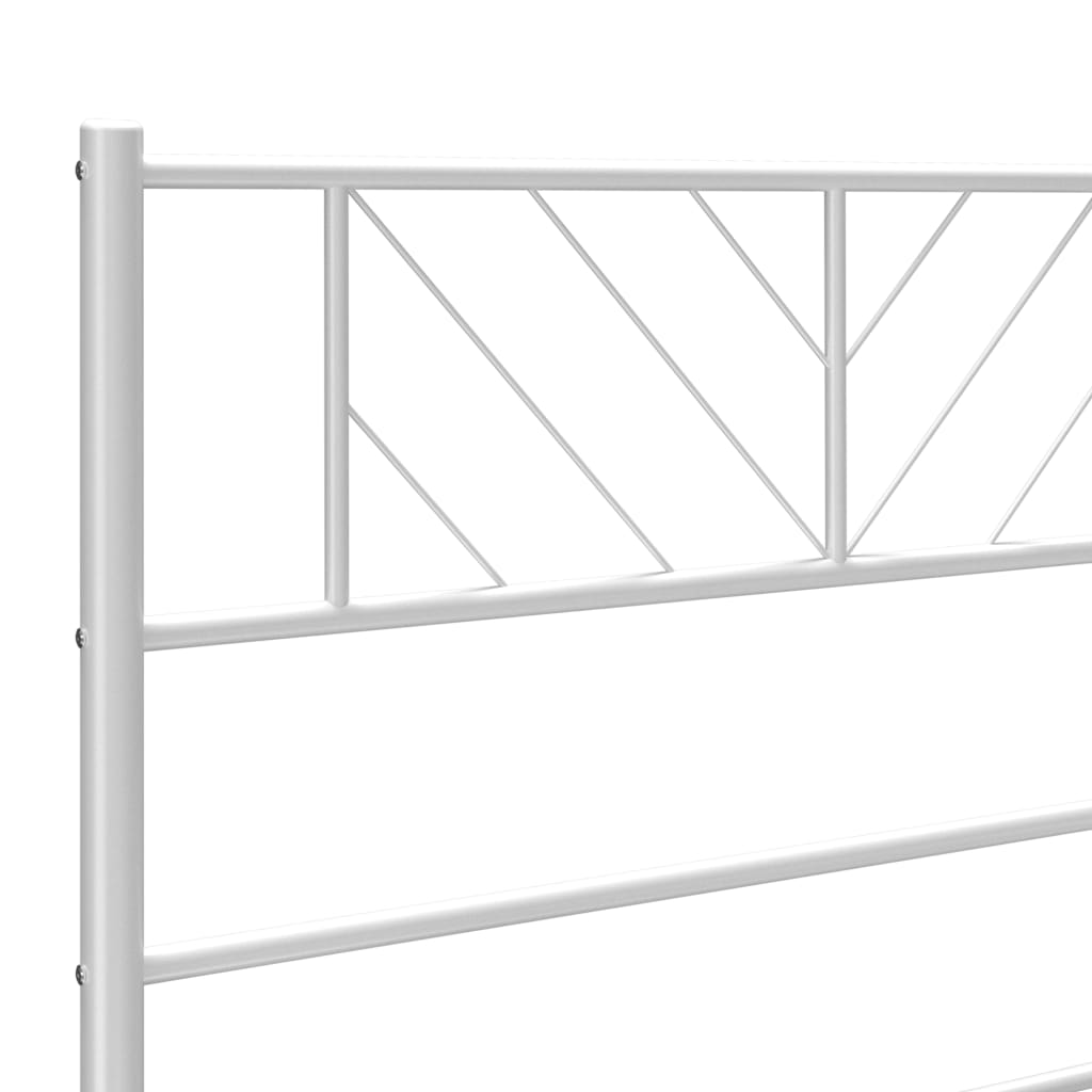 Metal Bed Frame without Mattress with Headboard White 80x200cm