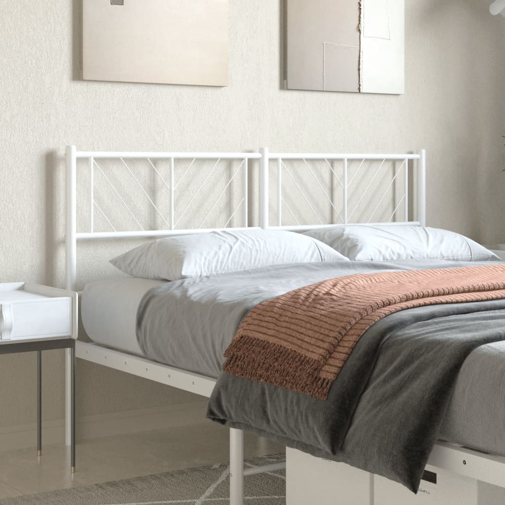 Metal Headboard White 140 cm