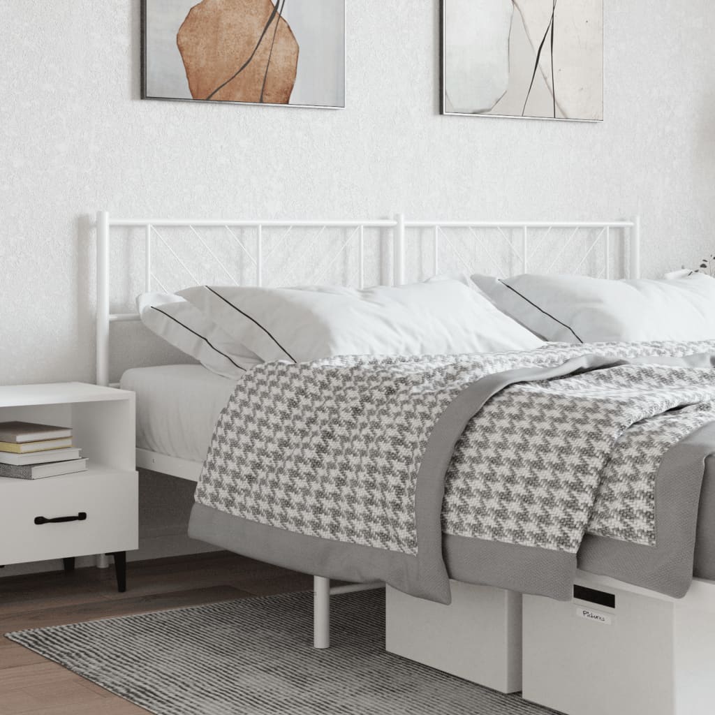 Metal Headboard White 200 cm